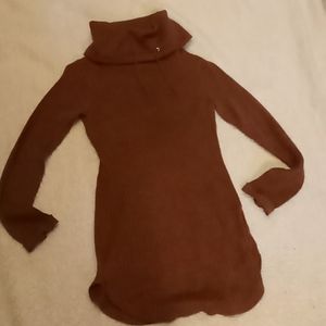 Wine colored cowl turtleneck tunic
